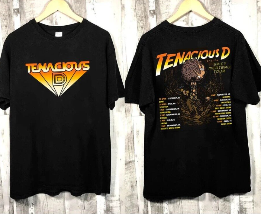 Tenacious D Spicy Meatball Tour 2024 Black T-Shirt