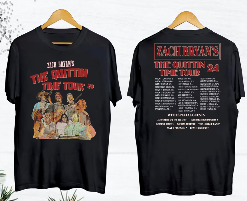 The Quittin Time Tour 2024 Zach Bryan T-Shirt