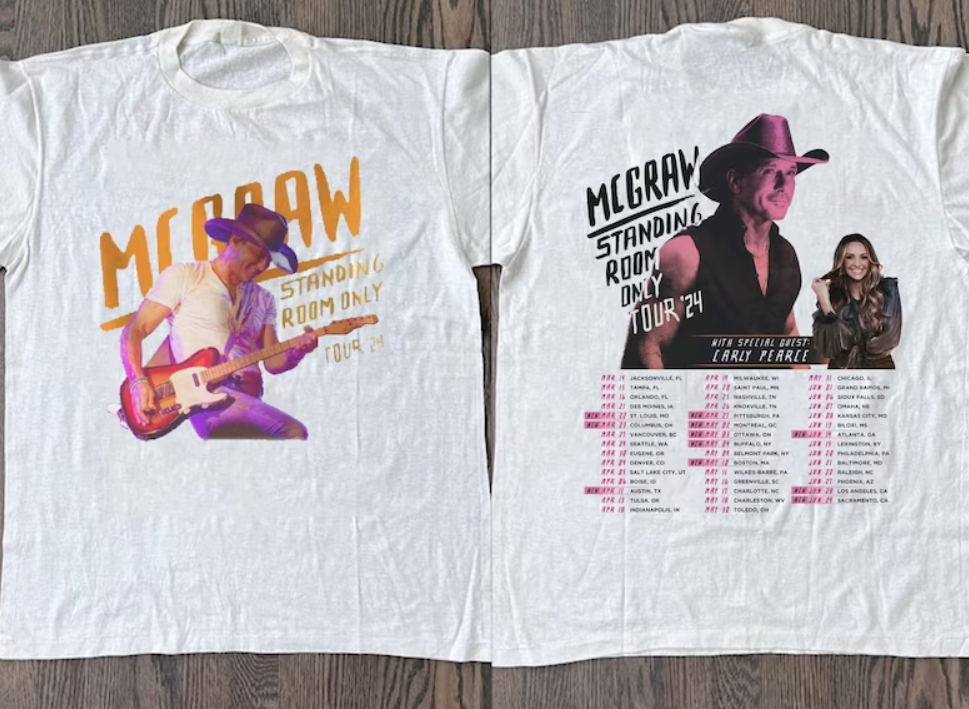 Tim McGraw Shirt, 2Side Tim McGraw 2024 Tour Standing Room Only Shirt