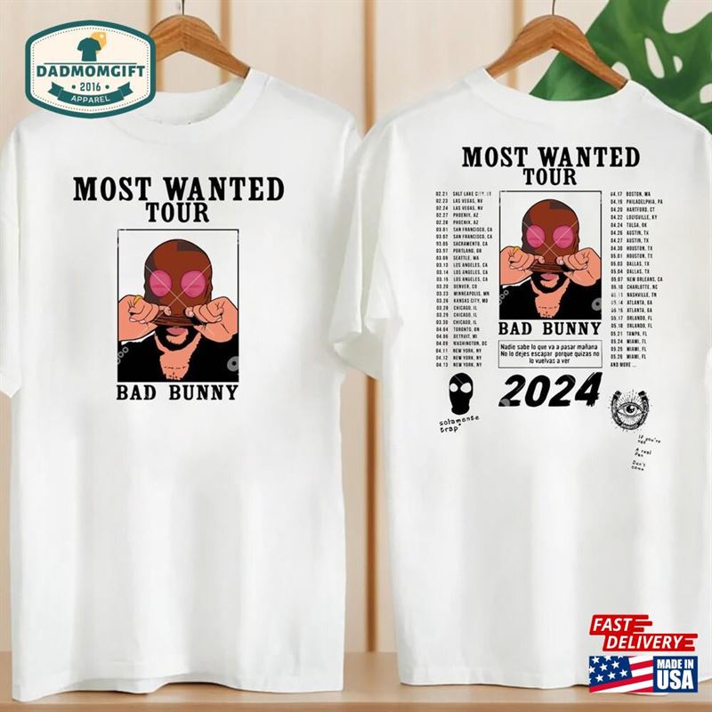 2024 Bad Bunny Tour Shirt Most Wanted New Album Hoodie Sweatshirt