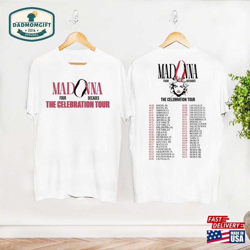 2024 Madonna Four Decades Tour T-Shirt The Celebration 2024T-Shirt Graphic Tee Sweatshirt Classic