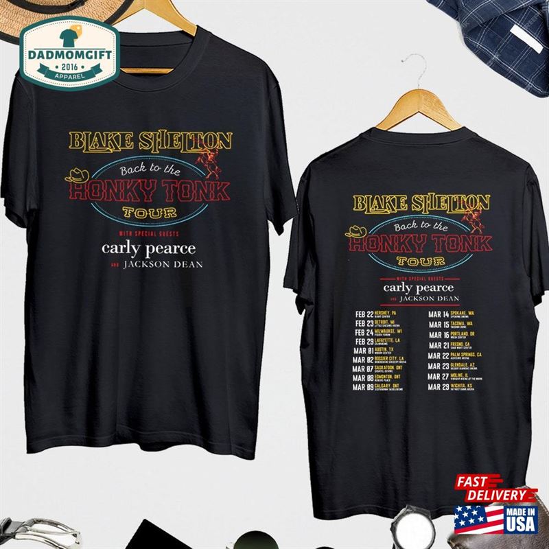 Back To The Honky Tonk Concert T-Shirt Sweatshirt Blake Shelton 2024 Shirt Country Music Gift Hoodie