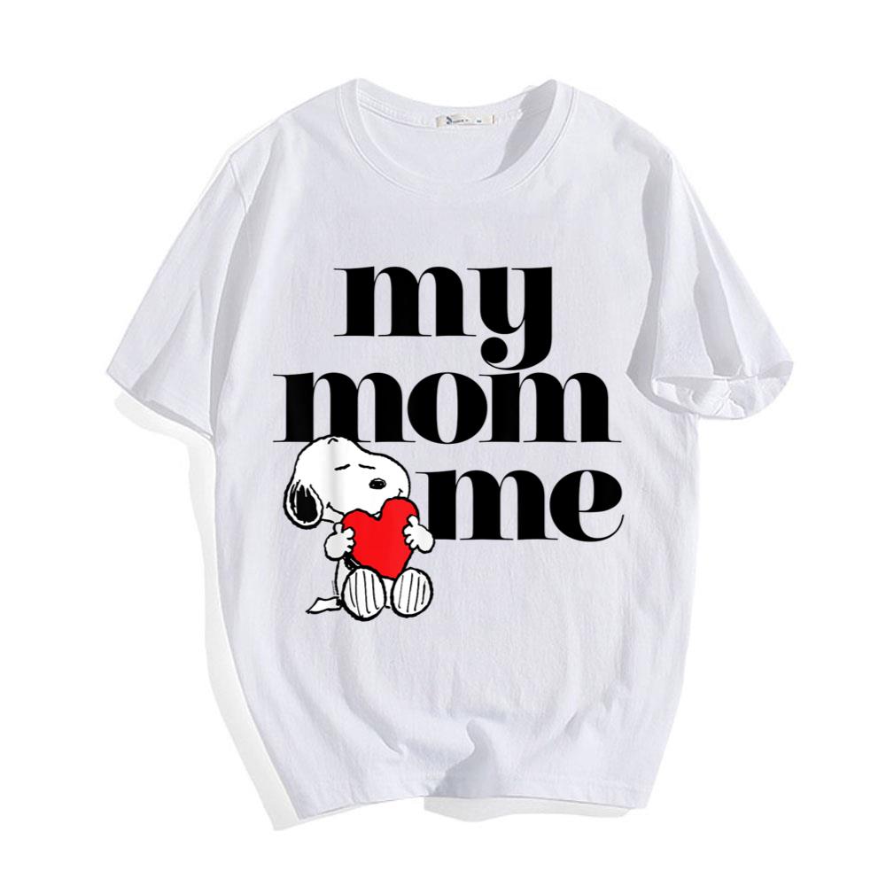 Peanuts Snoopy My Mom Loves Me Heart Snoopy Mom T-Shirt