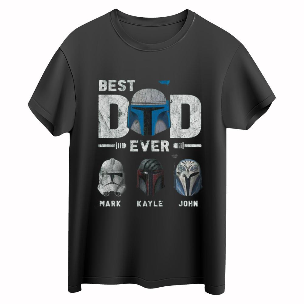 Personalized Best Dad Ever Jango Fett Clone Troopers Shirt, Retro Star Wars Dad Shirt