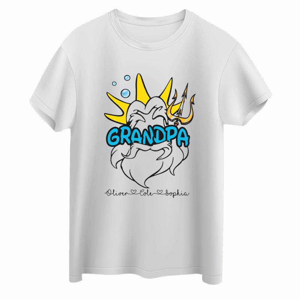 Personalized King Triton Little Mermaid Grandpa Disney Shirt