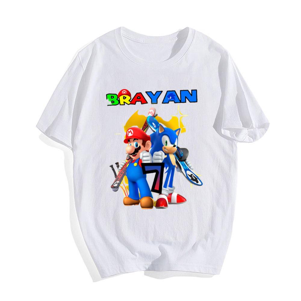 Personalized Mario 7th Birthday Boy T-Shirt
