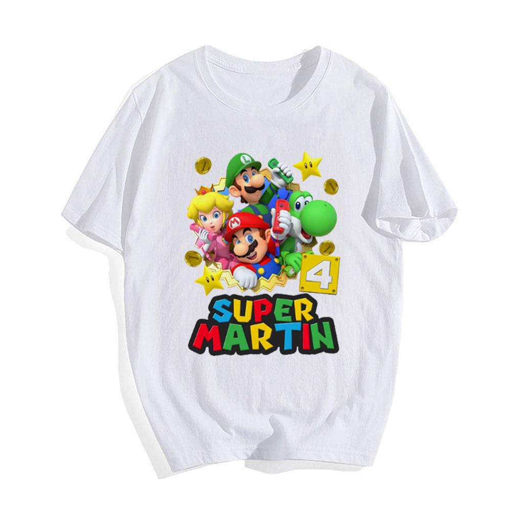 Personalized Matching Super Mario 4th Birthday T-Shirt
