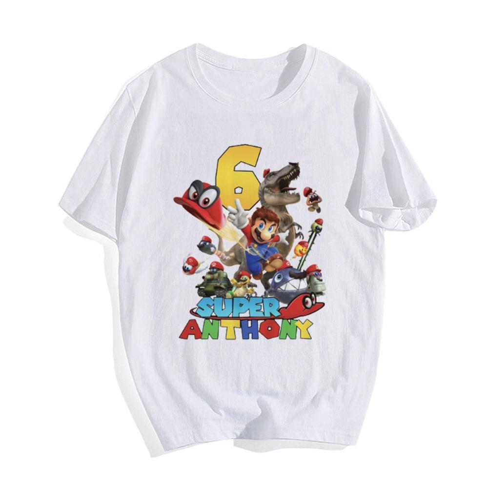 Personalized Matching Super Mario 6th Birthday T-Shirt