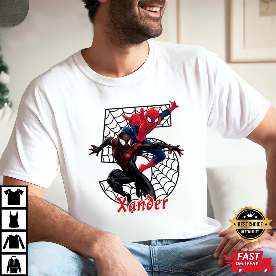 Personalized Miles Morales _amp Spiderman Birthday Shirt