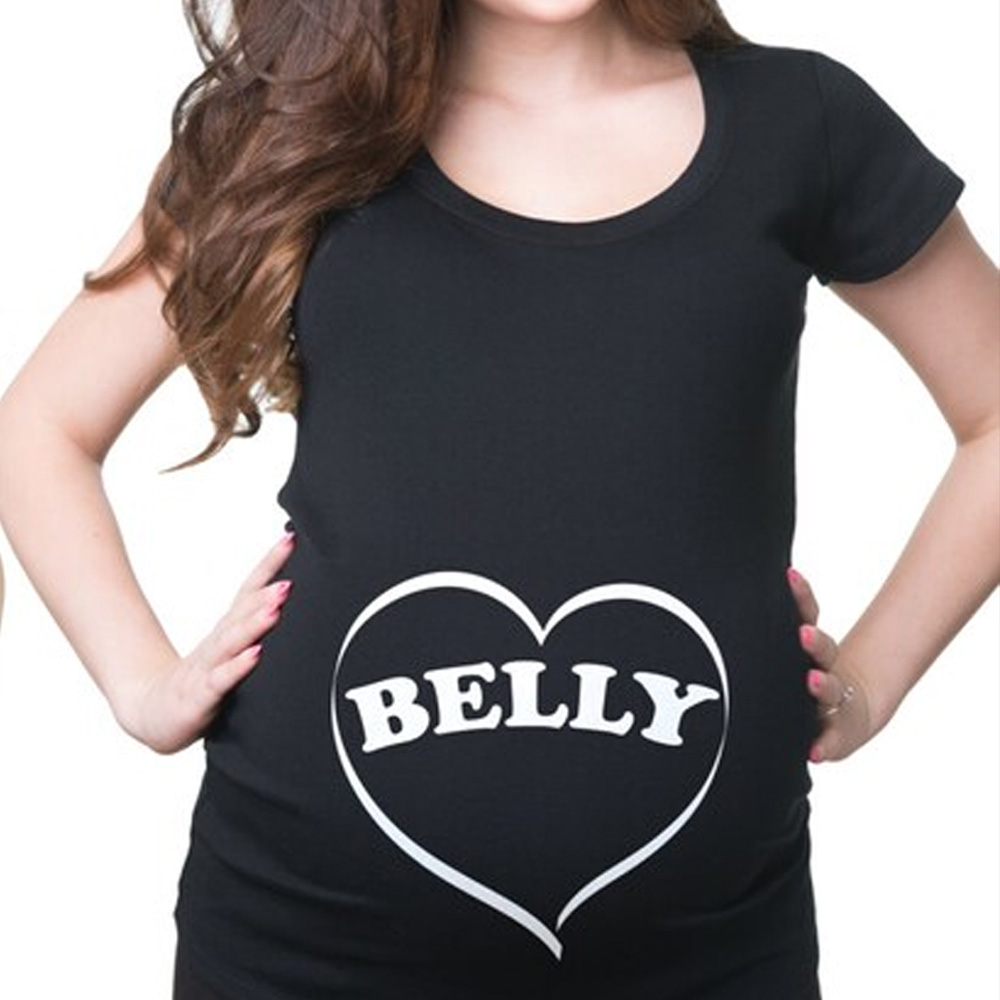 Pregnancy T-shirt Mom Maternity Shirt Baby Announcement Belly Tee Shirt