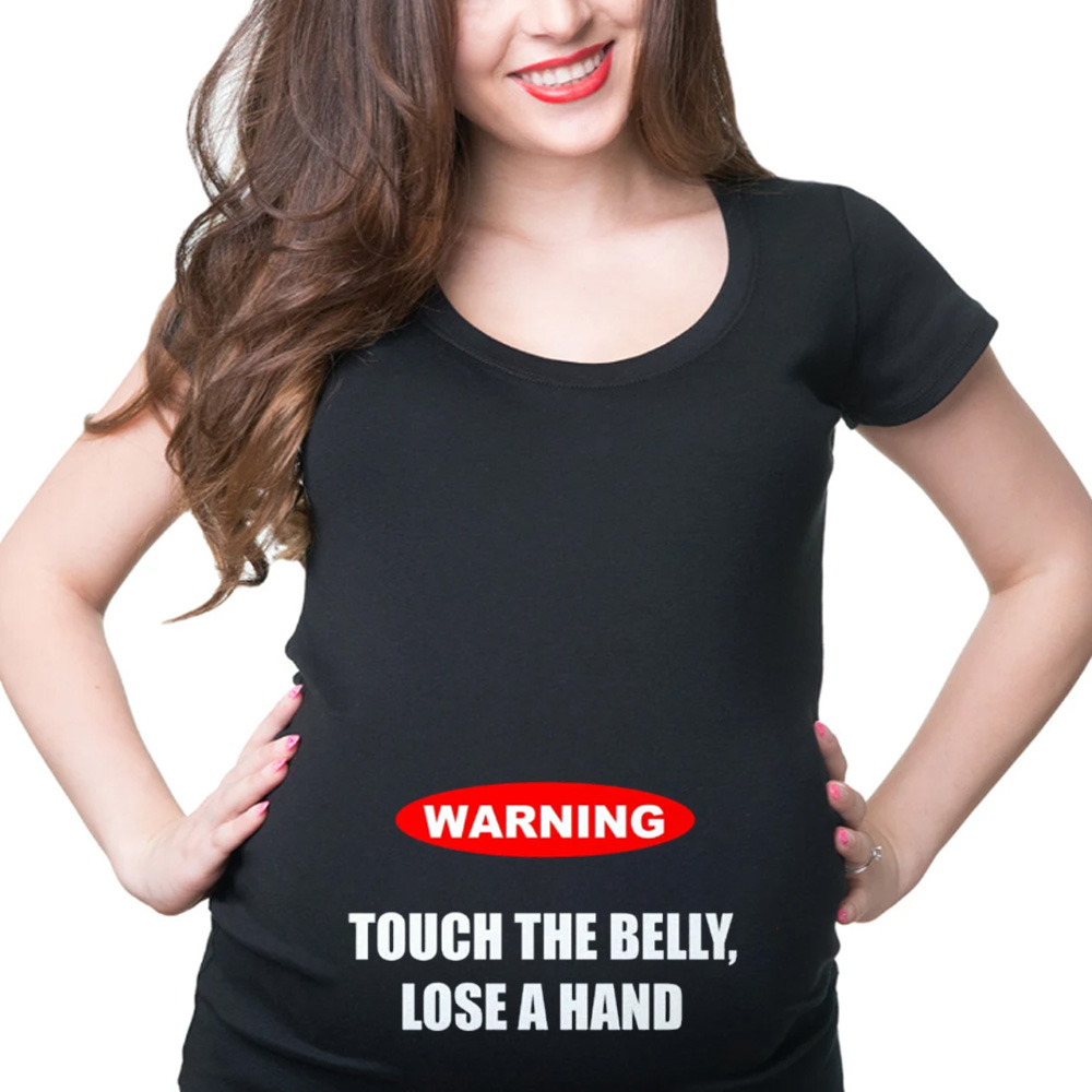 Pregnancy T-shirt Touch The Belly Loose The Hand T-shirt Cute Maternity Tee Shirt