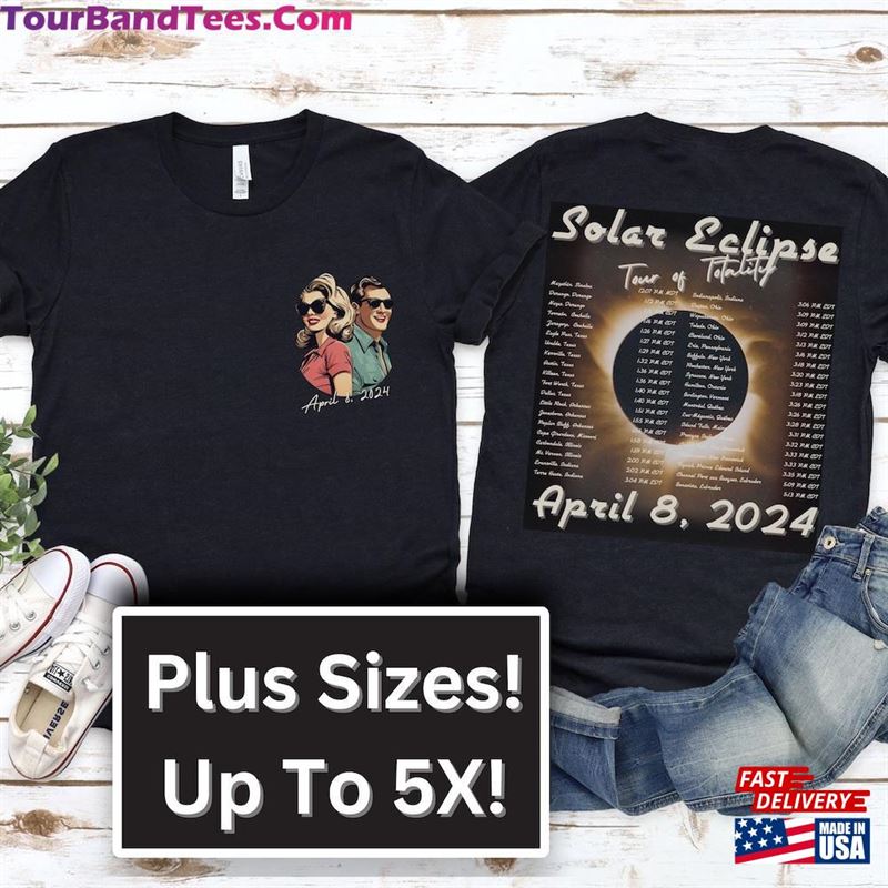Retro Total Solar Eclipse Shirt 2024 T-Shirt Tour Of Totality Classic Sweatshirt