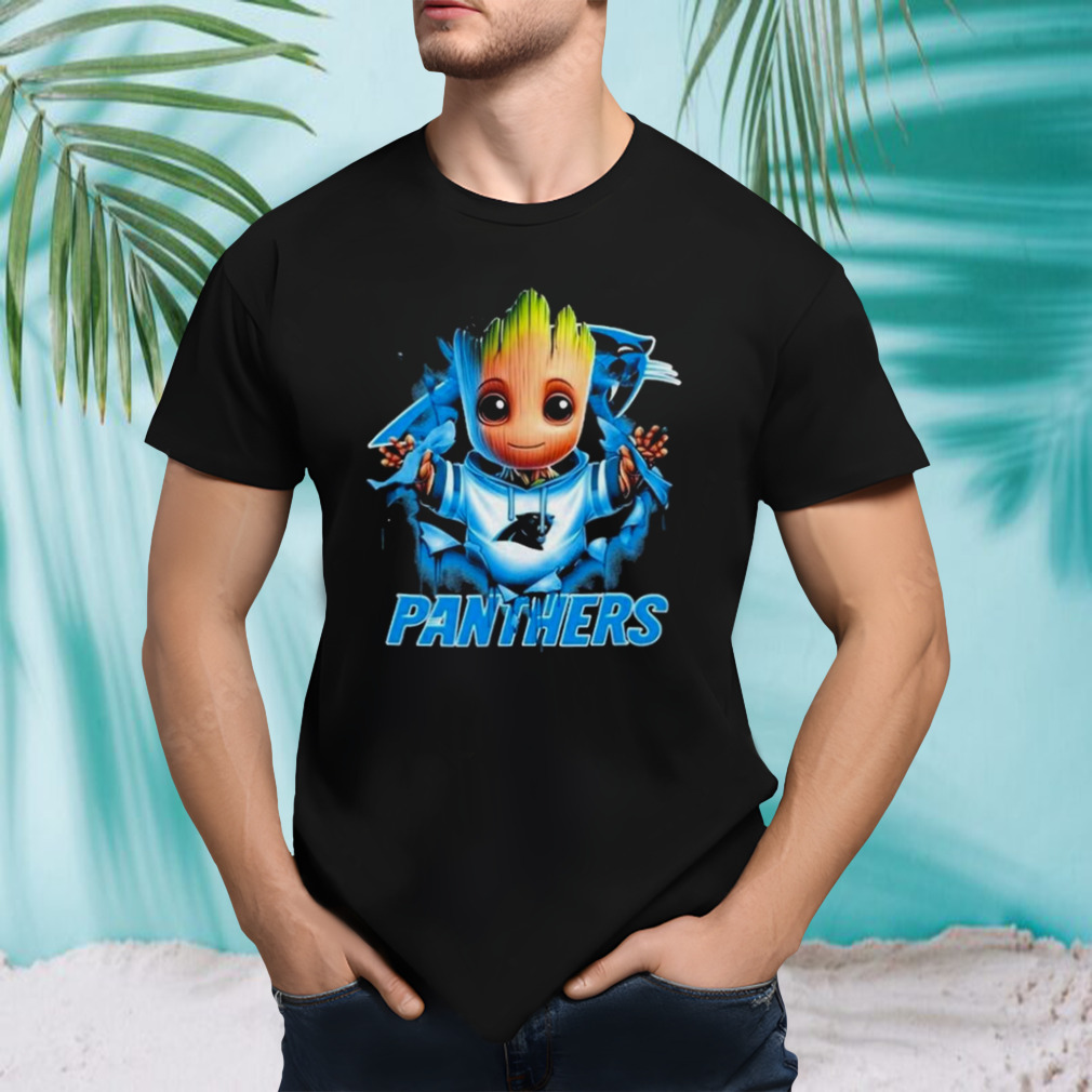 Baby Groot Blood Inside Me Carolina Panthers 2024 T-shirt