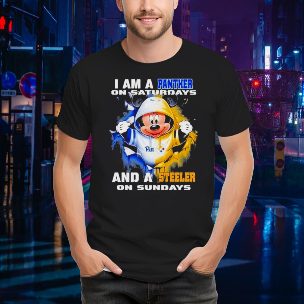 Mickey Mouse I Am A Pittsburgh Panthers On Saturdays And A Pittsburgh Steelers On Sundays T-Shirt