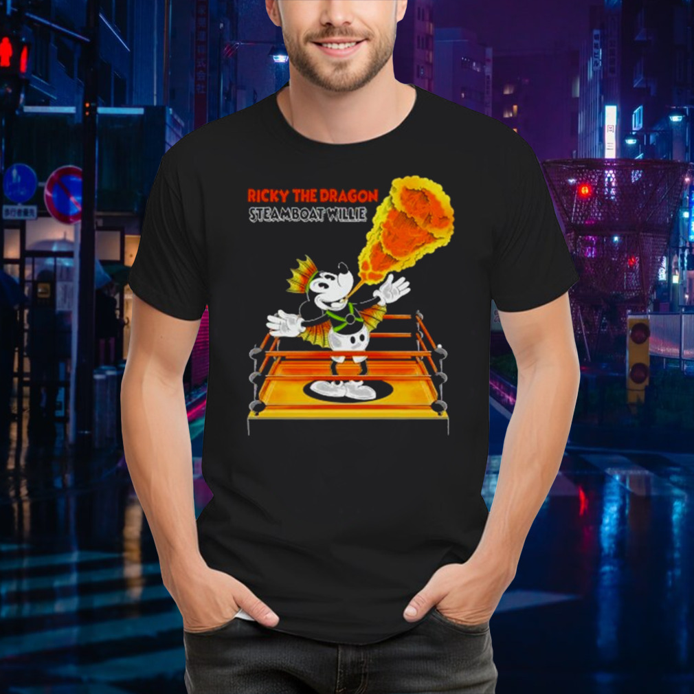 Mickey Mouse Ricky The Dragon Steamboat Willie T-Shirt