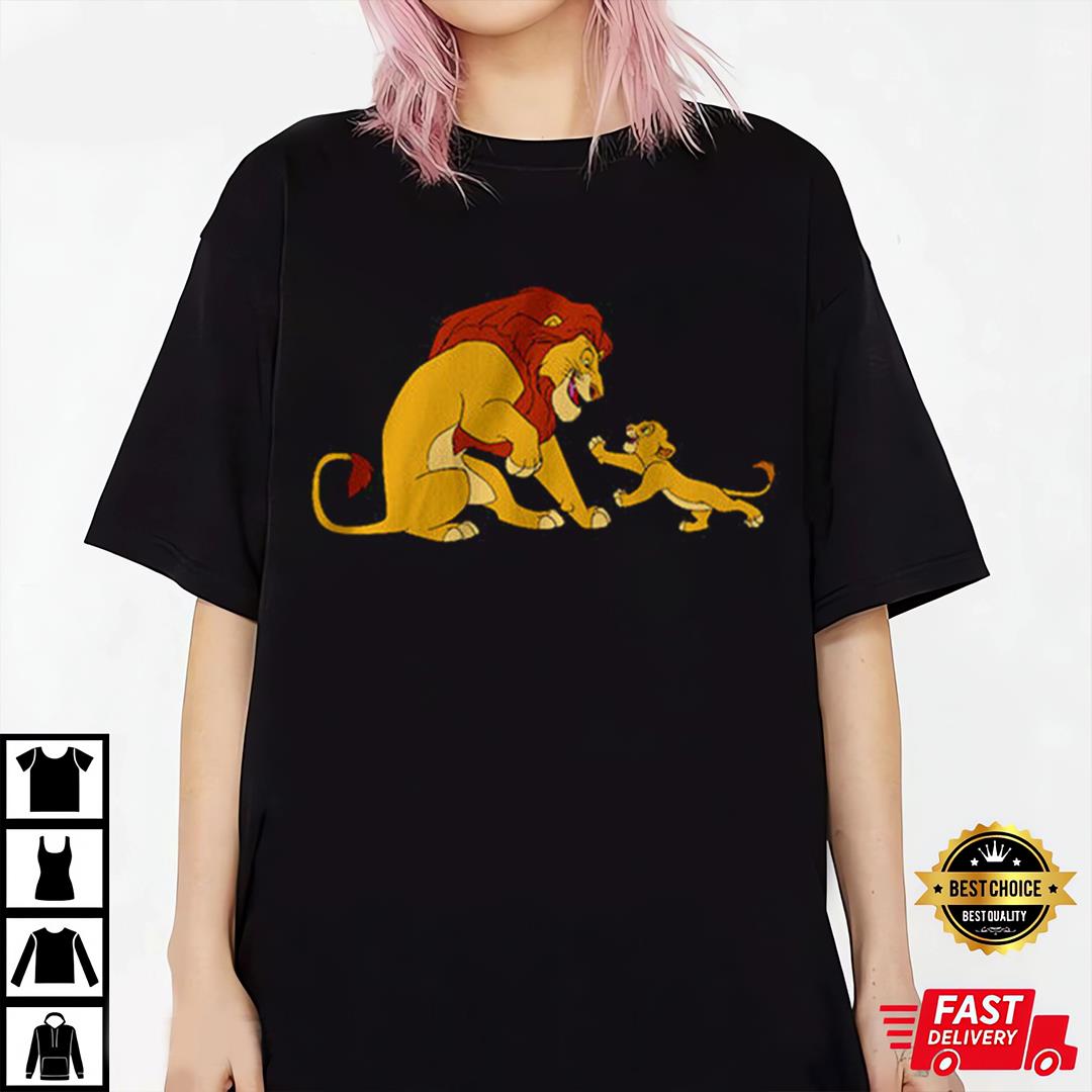 Lion King Simba Mufasa Original Classic Cartoon Movie Dad Unisex Tee T-shirt