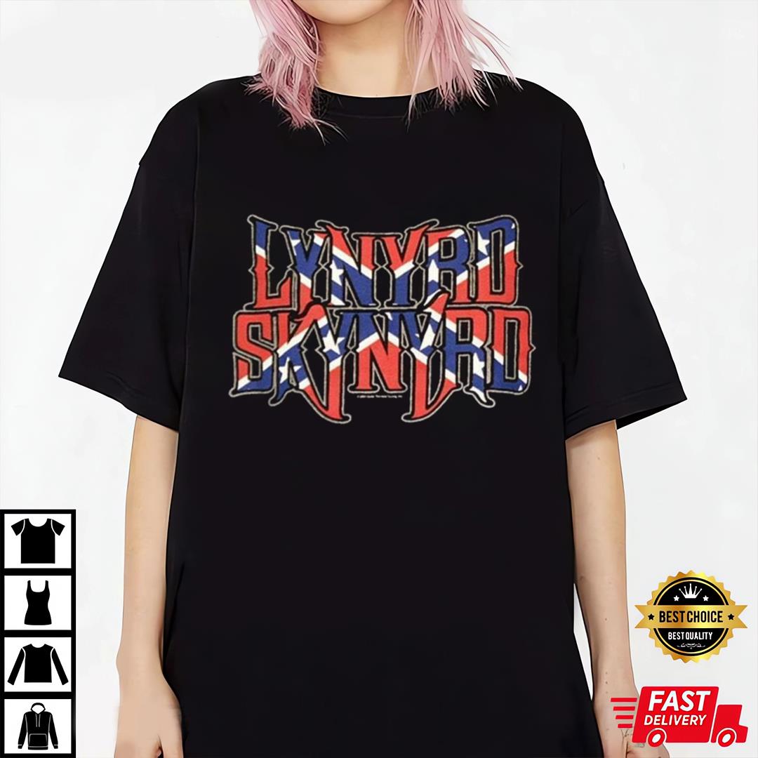 Lynyrd Skynyrd Logo T-Shirt Funny Black Cotton Tee Vintage Gift Champs