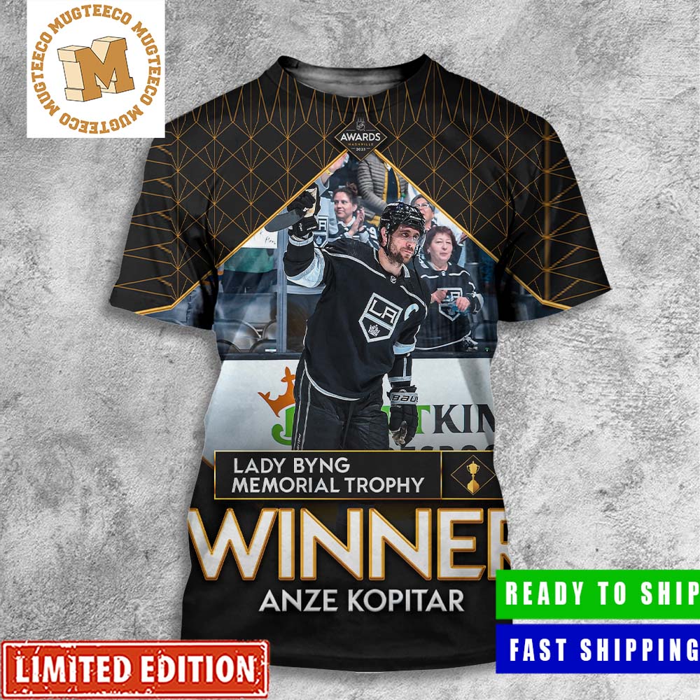 Anze Kopitar Winner Of Lady Byng Memorial Trophy in NHL Awards All Over Print Shirt