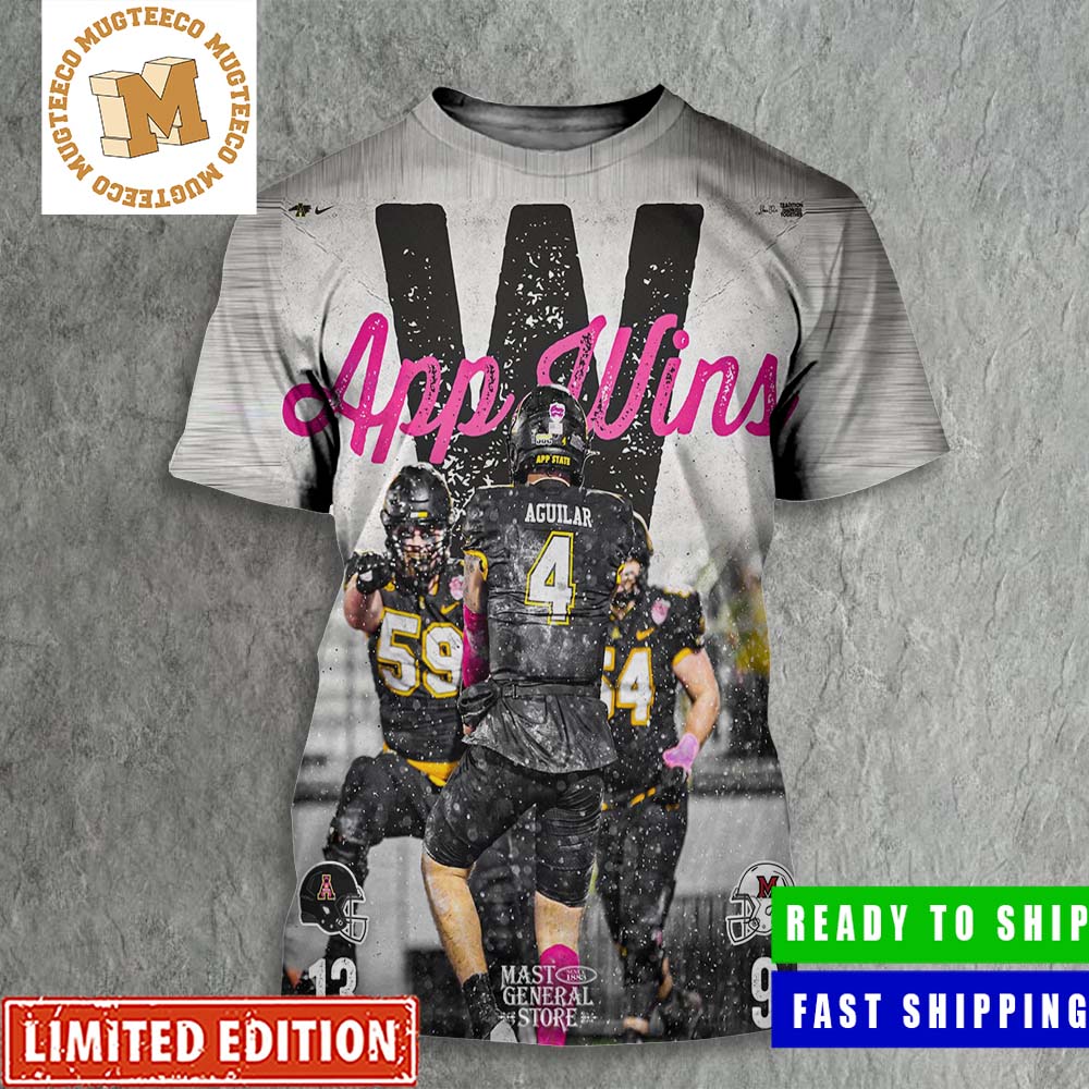 Appalachian State Mountaineers Football App Wins 13 9 Become 2023 Cure Bowl Champions Poster All Over Print Shirt