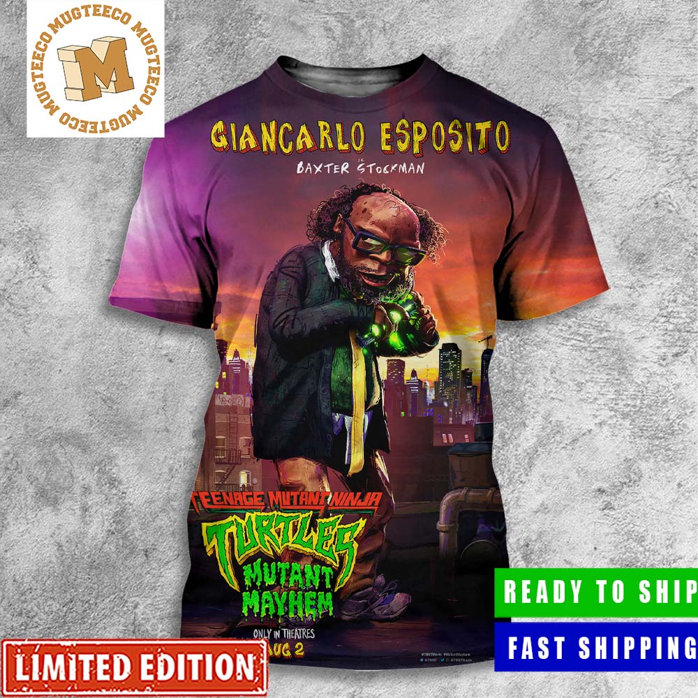 Baxter Stockman By Giancarlo Esposito In Teenage Mutant Ninja Turtles Mutant Mayhem Poster All Over Print Shirt