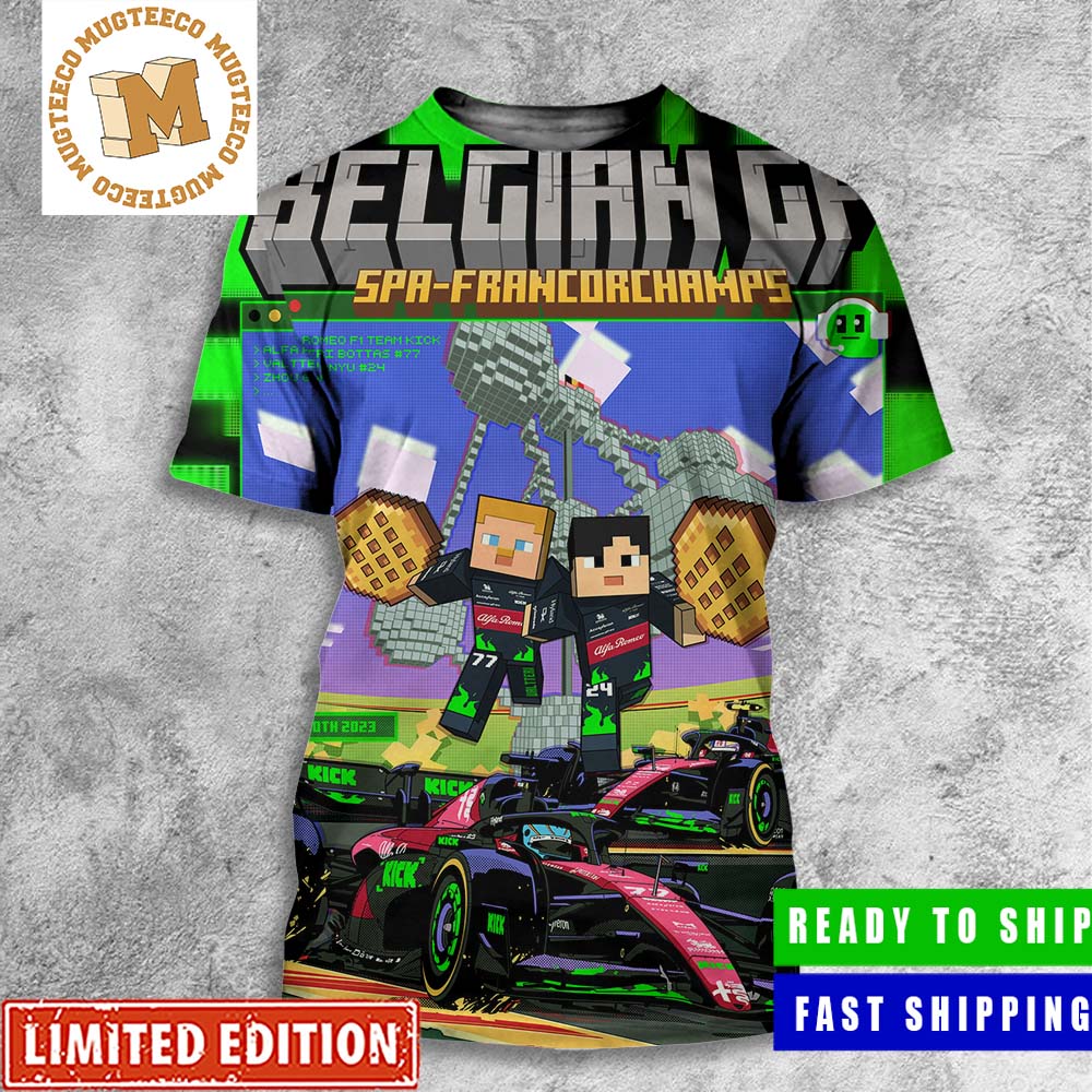 Belgian GP Spa Francorchamps With Kick Streaming Element Minecraft Style July 30 All Over Print Shirt
