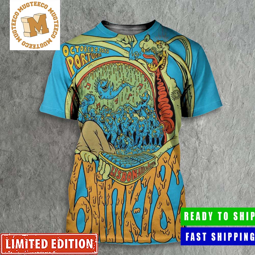 Blink 182 Lisbon Portugal Altice Arena October 2nd 2023 Poster All Over Print Shirt