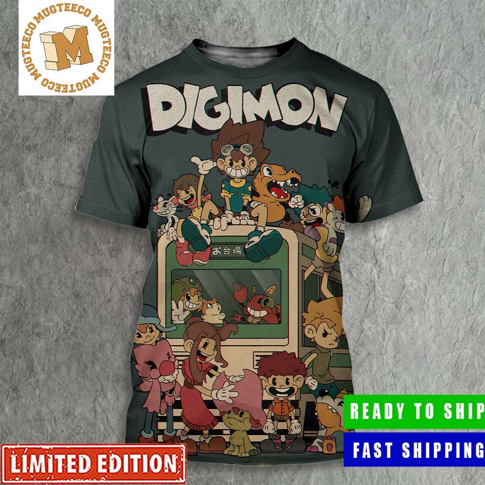 Digimon Cartoon Full Colored Poster All Over Print Shirt