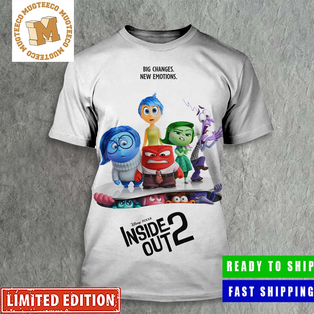 Disney Pixar Inside Out 2 Big Changes New Emotions In Theaters June 2024 Poster All Over Print Shirt