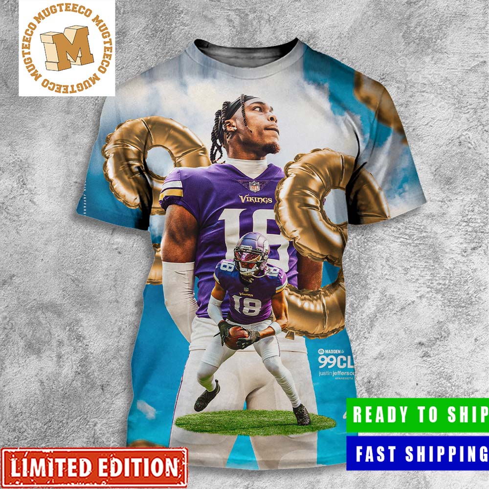 EA Sports Madden NFL 24 Justin Jefferson From Mi Vikings 99 Club All Over Print Shirt
