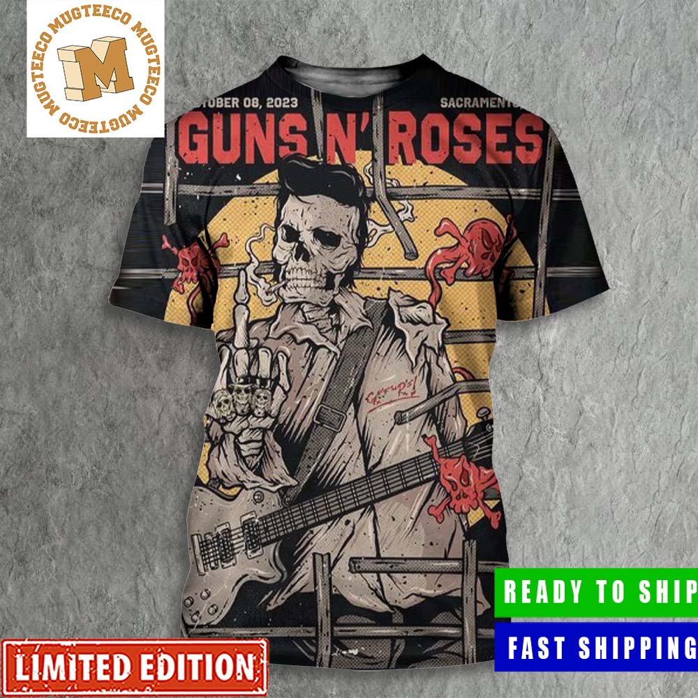 Guns N Roses Sacramento CA October 08 2023 Come Back After 5 Years Poster All Over Print Shirt Guns N Roses Sacramento CA October 08 2023 Come Back After 5 Years Poster All Over Print Shirt