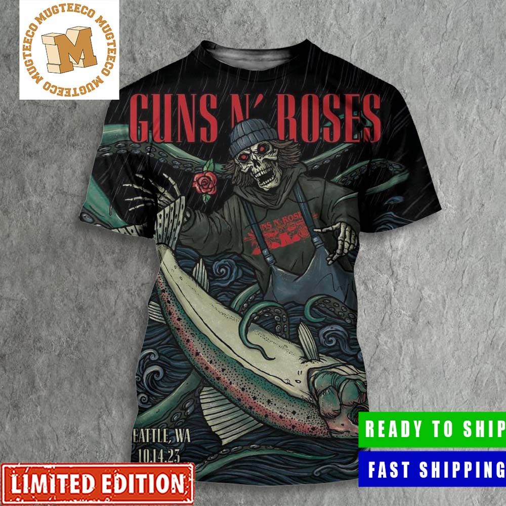 Guns N Roses Seattle Event Show October 14 2023 The Skeleton Poster All Over Print Shirt