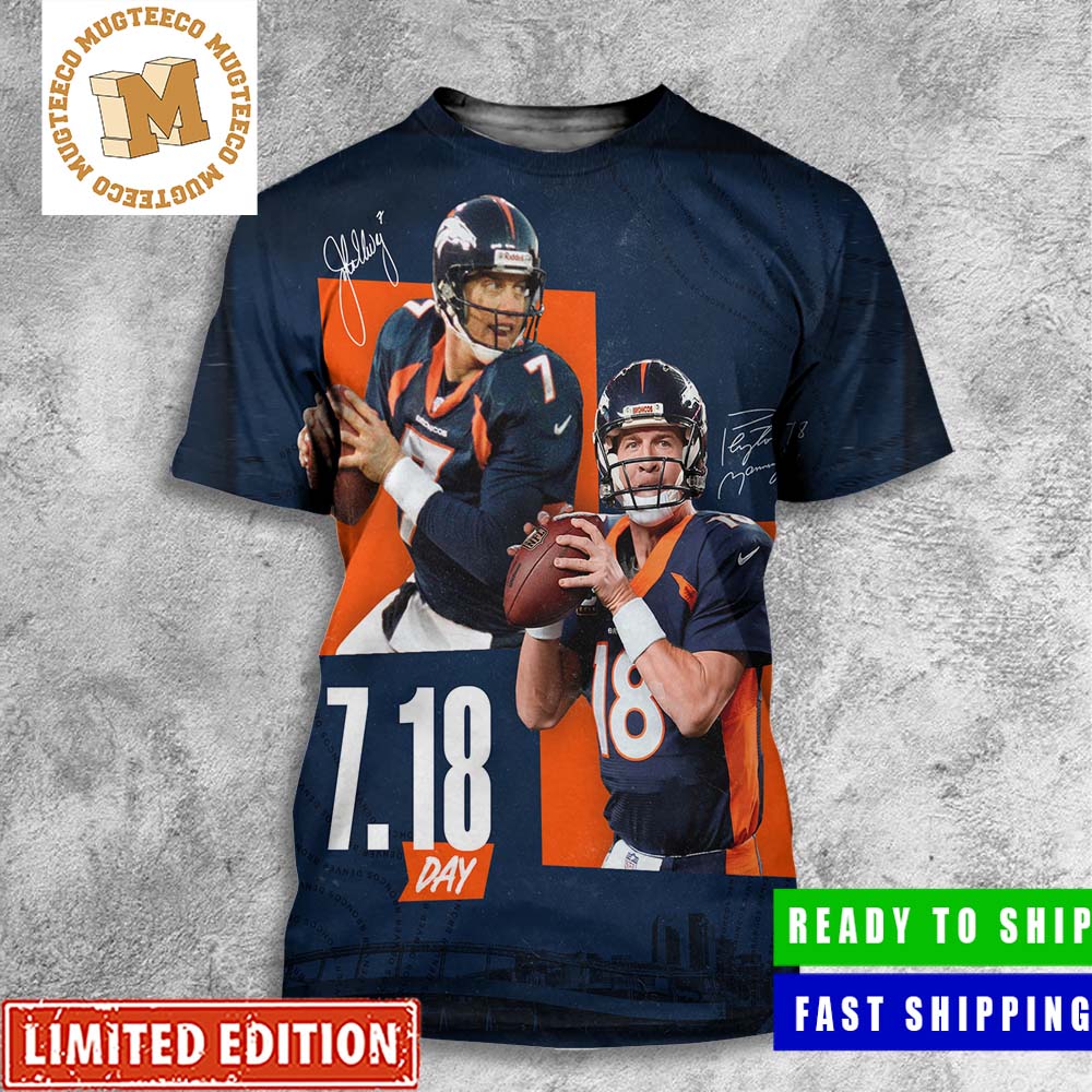 Happy Goat Day Manning And Elway From Denver Broncos All Over Print Shirt