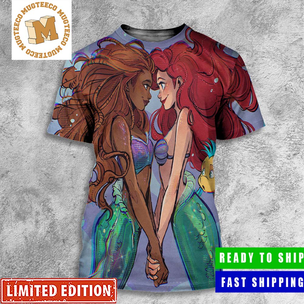 Happy The Little Mermaid Day Halle Bailey And Original Ariel All Over Print Shirt