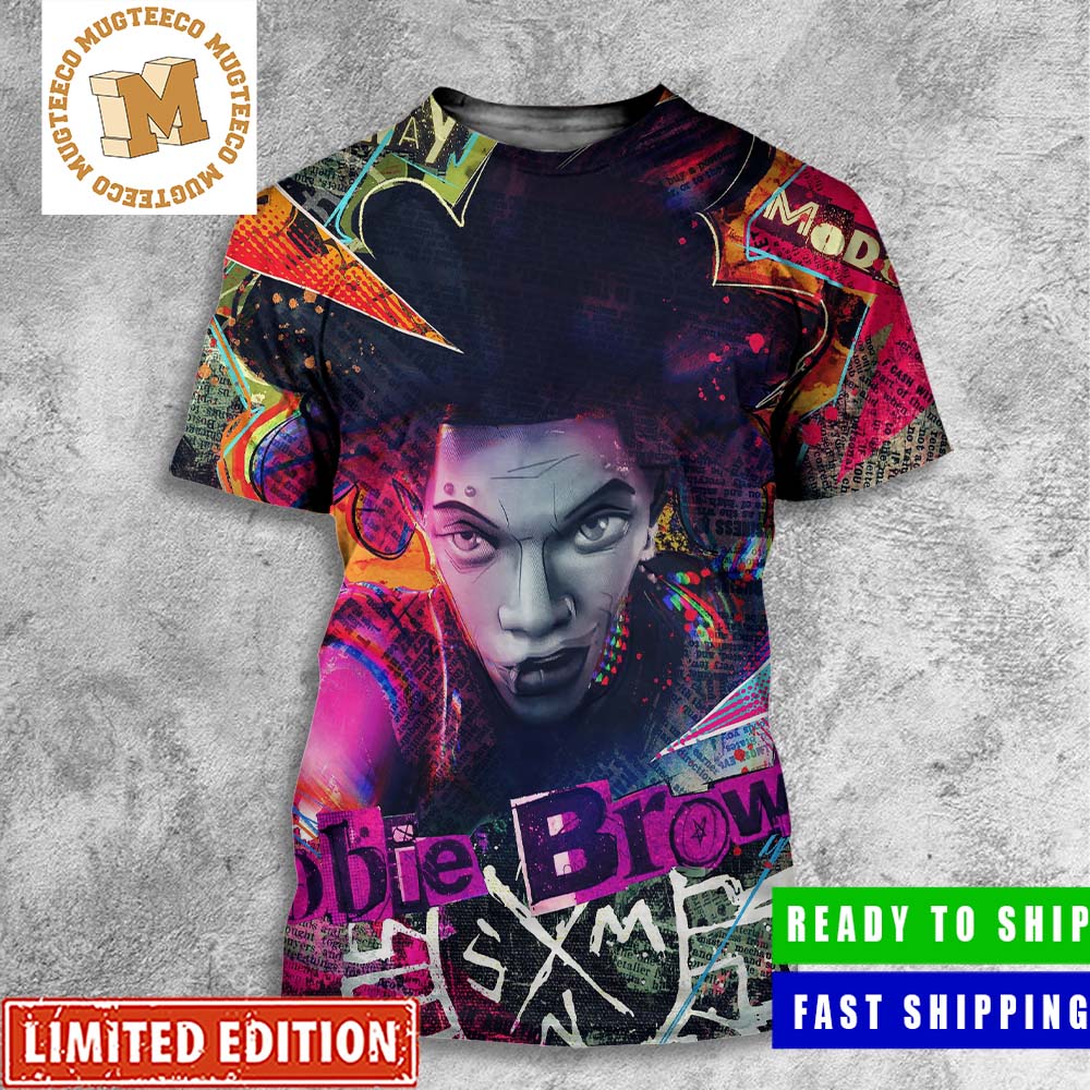Hobie Brown Runway Model Spider Punk In Spider Man Across The Spider Verse Graffiti Style All Over Print Shirt