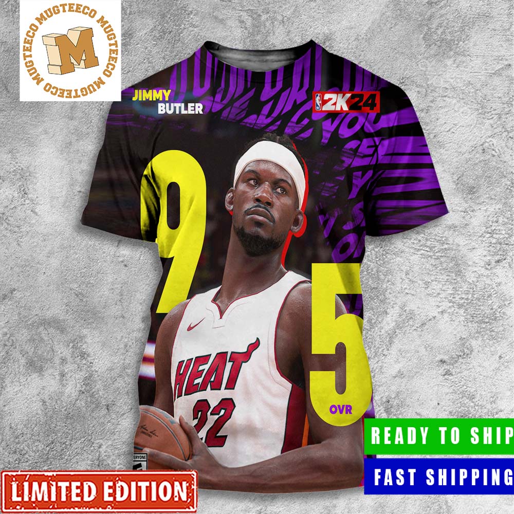 Jimmy Buttler From Miami Heat Earns 95 OVR For NBA 2K24 All Over Print Shirt