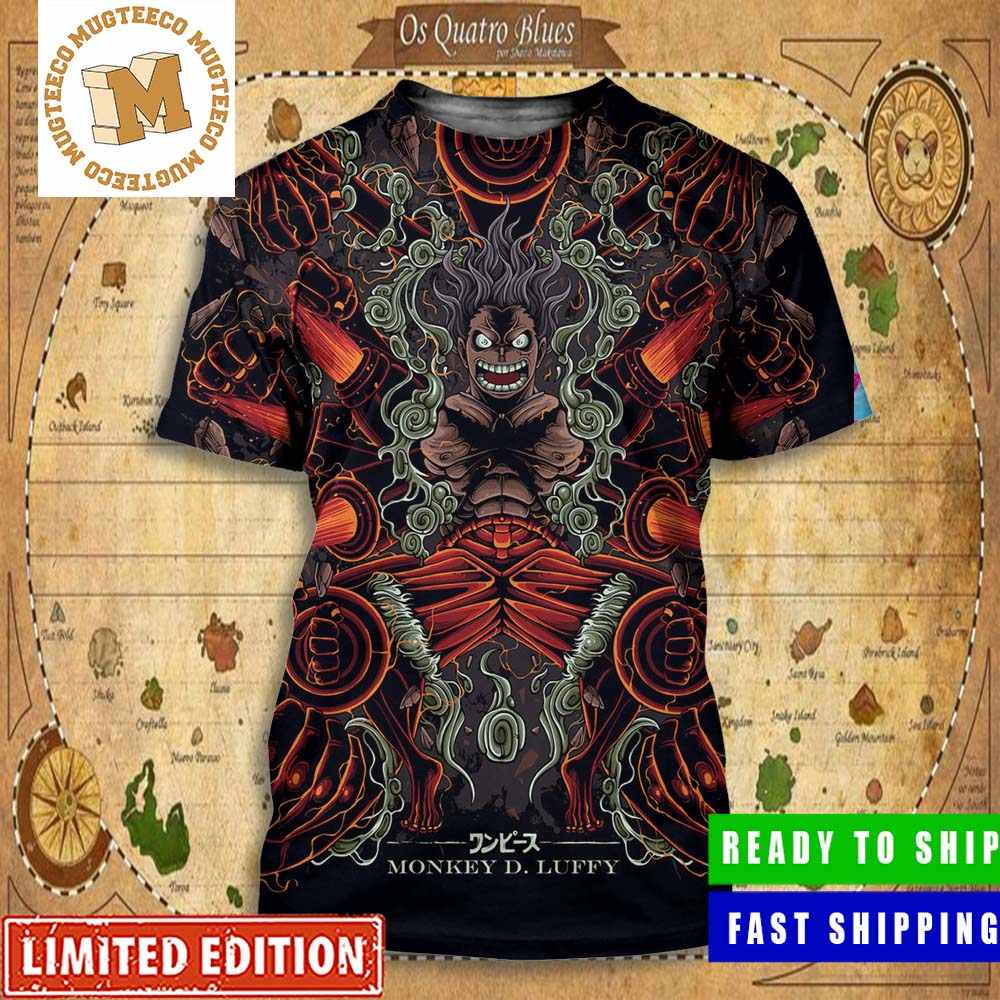 Luffy One Piece Gear 4 Snake Man Japan Style Artwork All Over Print Shirt