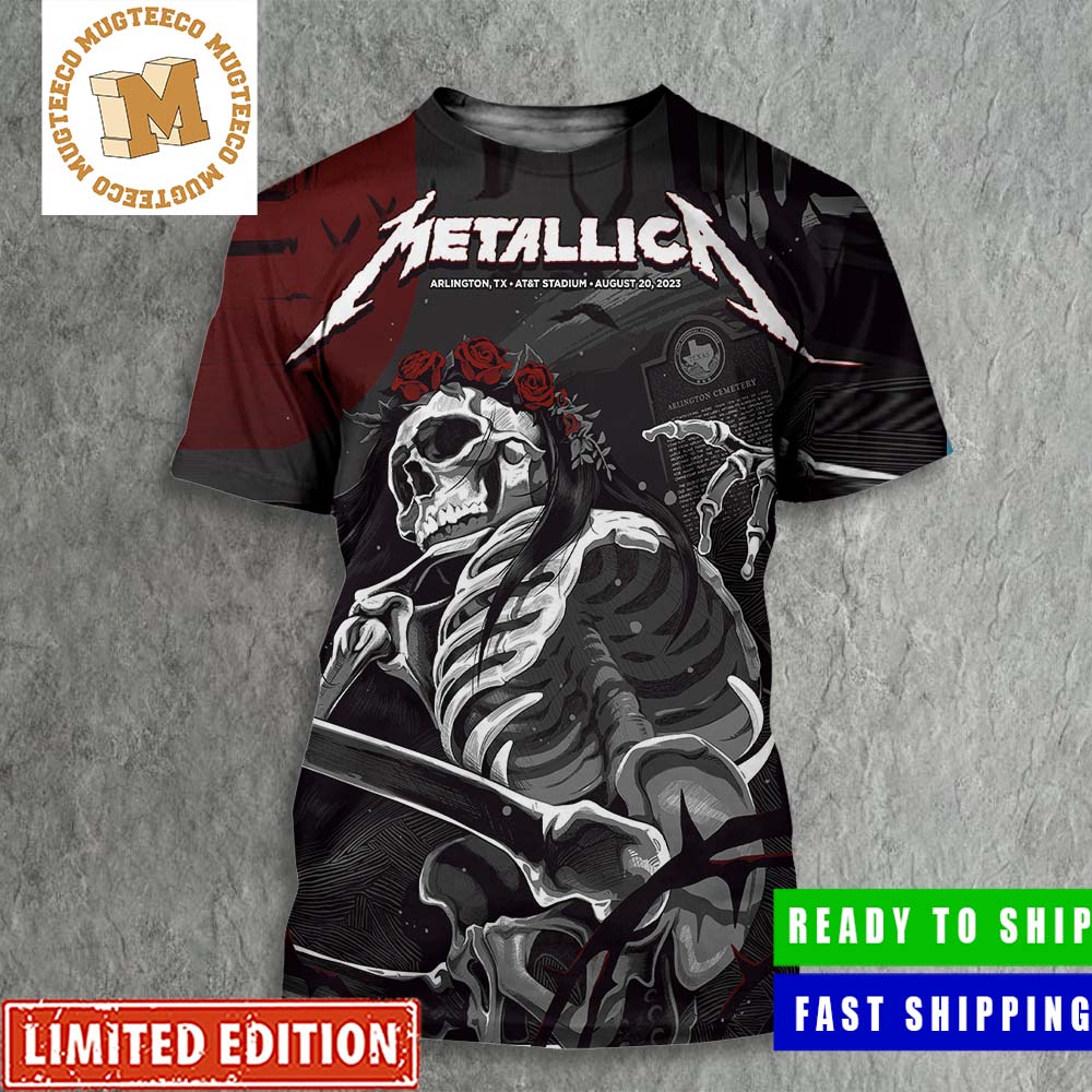 Metallica The Night Two Of The M72 World Tour Arlington Texas AT_T Stadium August 20th 2023 3D Shirt