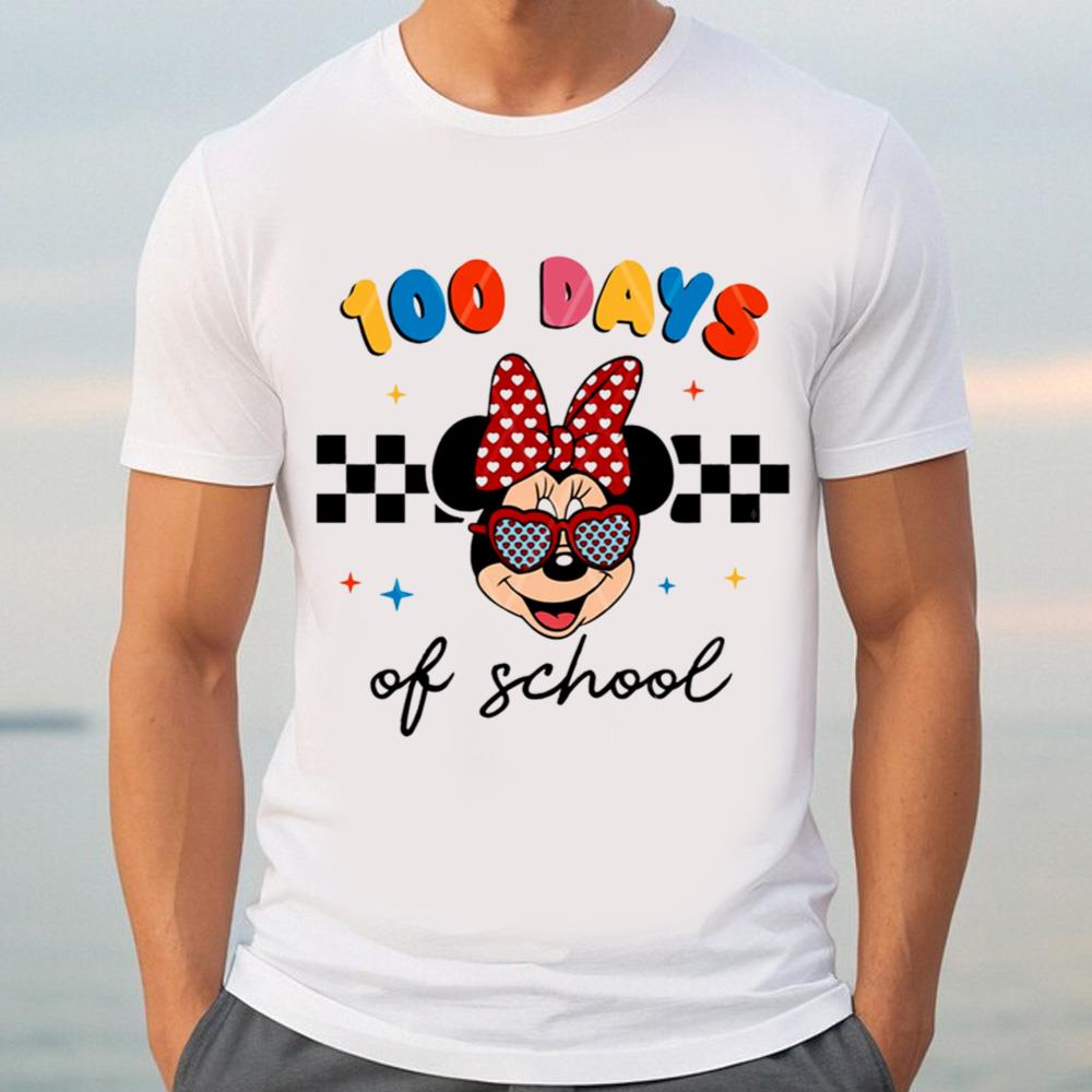 Minnie Mouse 100 Days Of School Shirt, Minnie Mouse Happy 100 Days T-Shirt