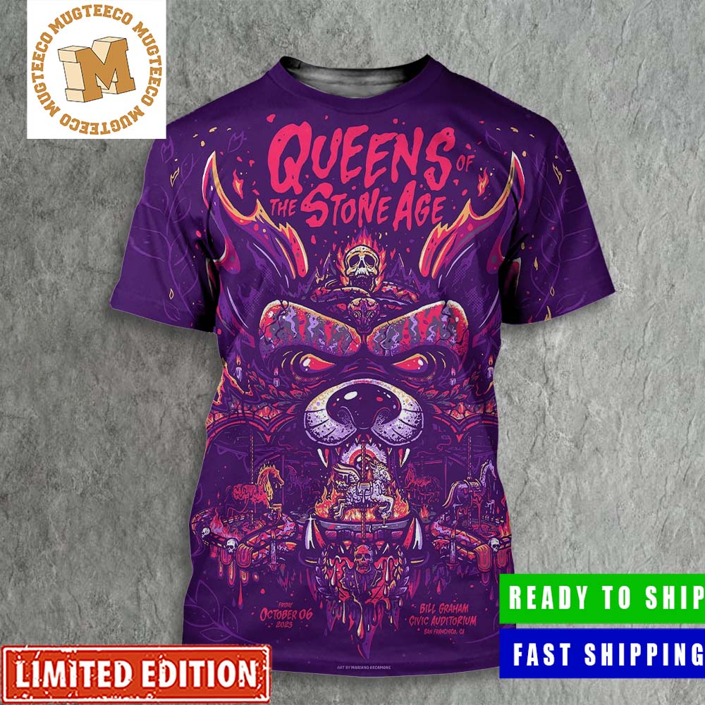 Queen Of The Stone Age San Francisco Tonight Bill Graham Civic Auditorium October 6 2023 Poster 3D Shirt