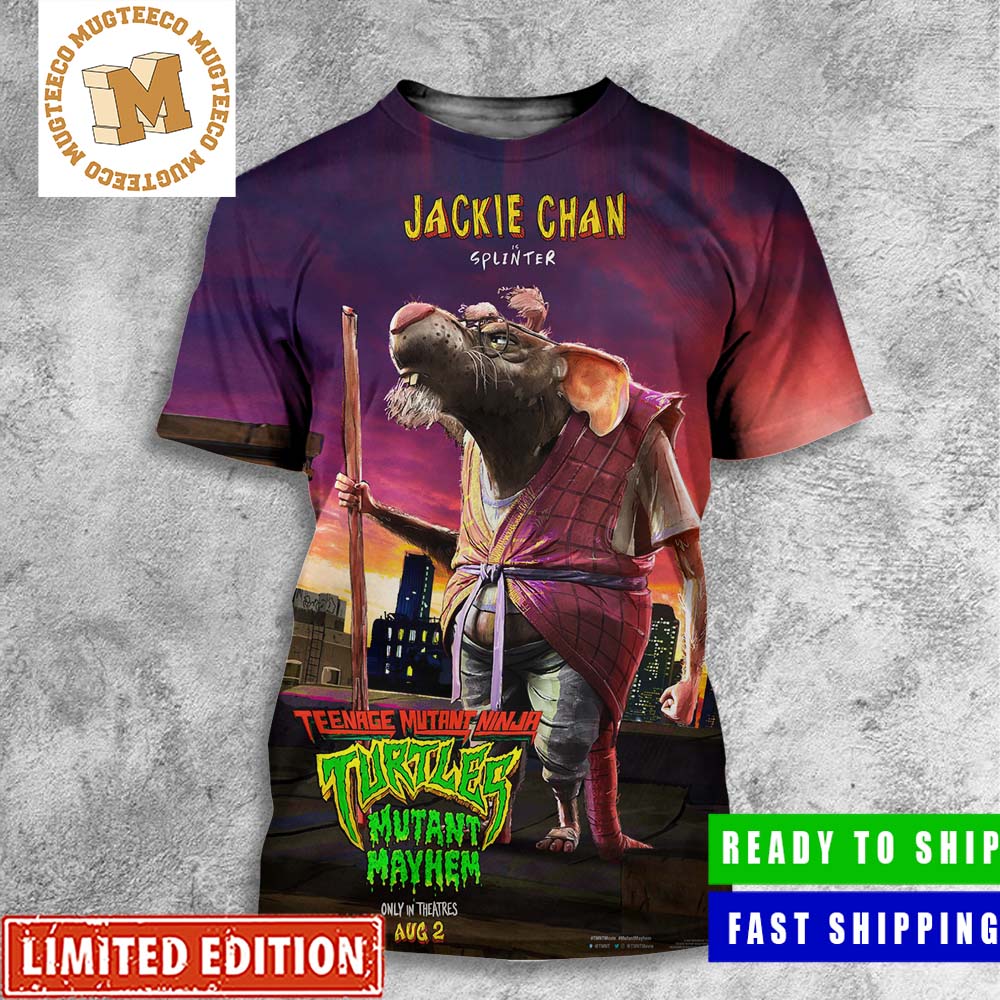 Splinter By Jackie Chan In Teenage Mutant Ninja Turtles Mutant Mayhem Poster All Over Print Shirt Splinter By Jackie Chan In Teenage Mutant Ninja Turtles Mutant Mayhem Poster All Over Print Shirt