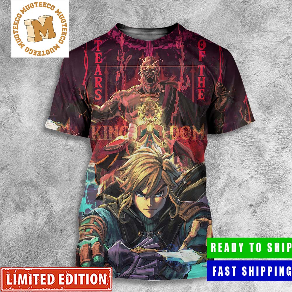 The Legend of Zelda Tears of the Kingdom Link Zelda And Ganondorf All Over Print Shirt