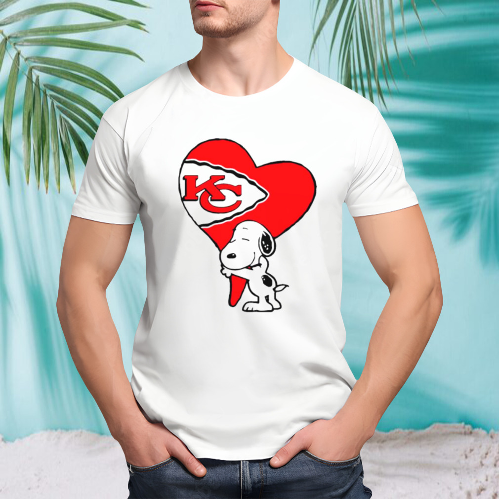 Snoopy KC Kansas City Chiefs heart love cartoon football shirt