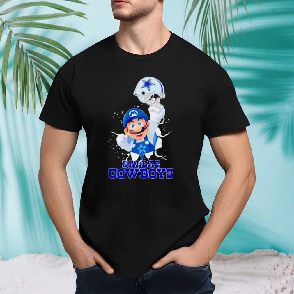 Super Mario X Nfl Dallas Cowboys Football T-shirt
