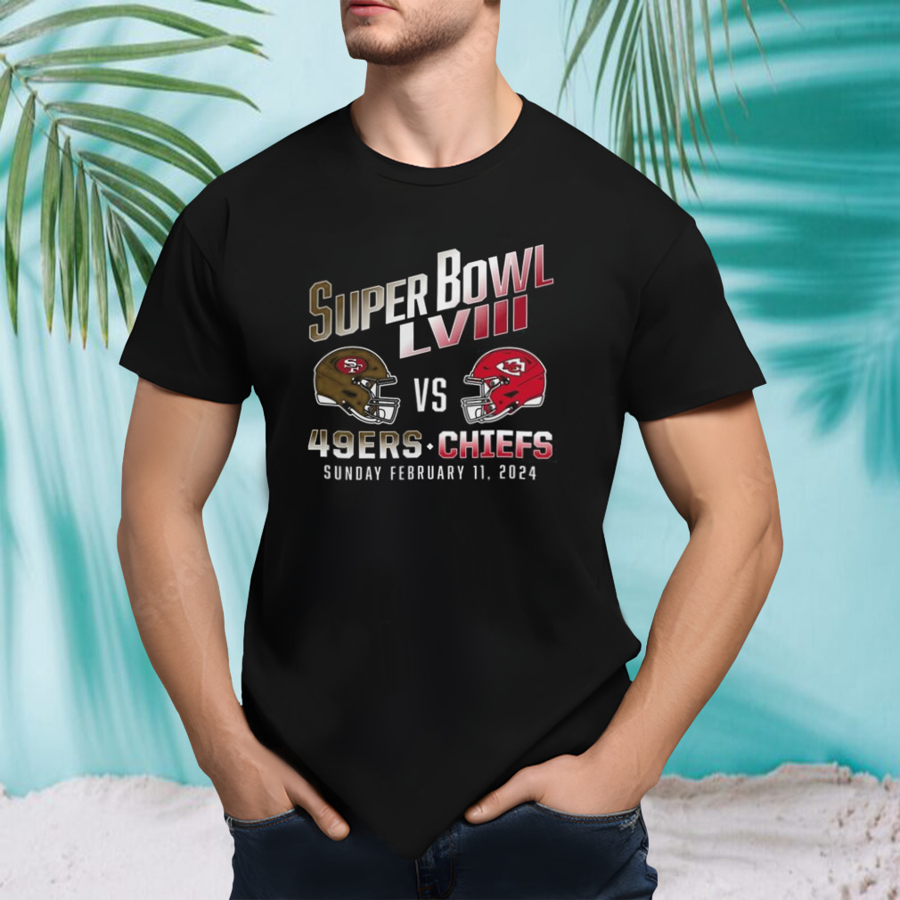 Super Bowl LVIII 49ers Vs Chiefs Sunday February 11 2024 Helmet T-shirt
