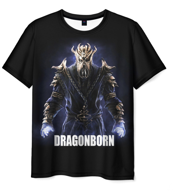 Dragonborn The Elder Scrolls black 3d Tshirt