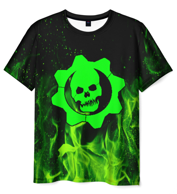 Gears of war 5 black flame print skull 3d Tshirt