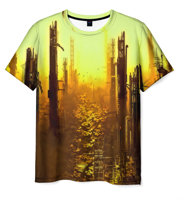deus ex apocalyptic scene print 3d Tshirt