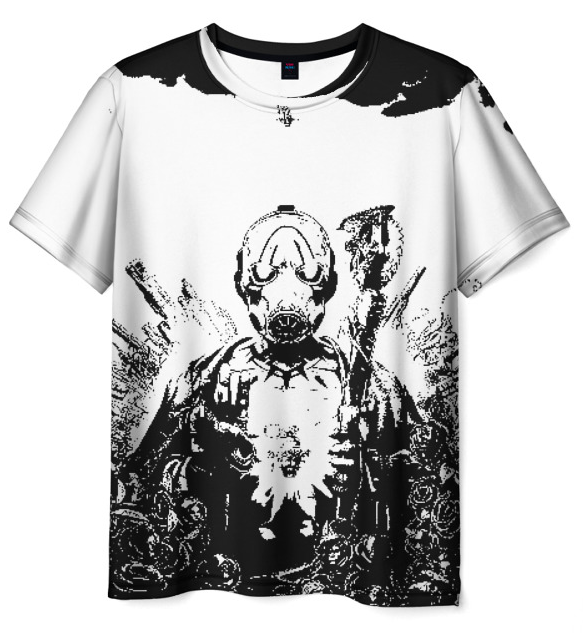 game Borderlands white design 3d Tshirt