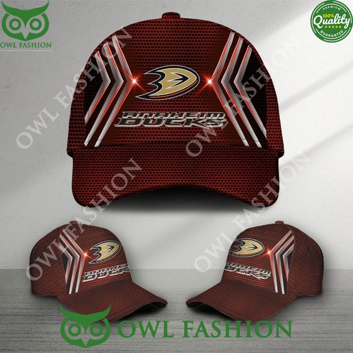 Anaheim Ducks Printed NHL Ice Hockey Classic Cap