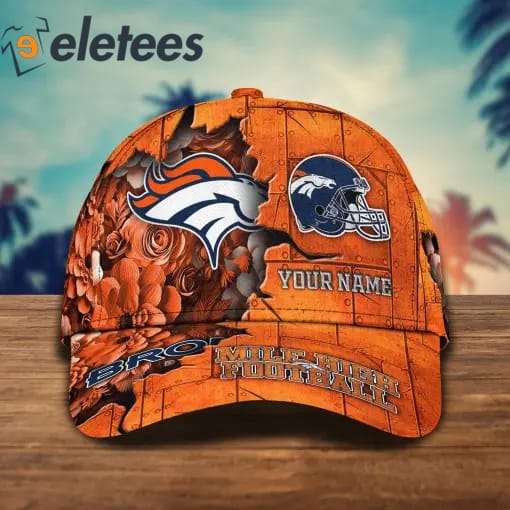 Broncos Mile High Football Custom Name 3D Cap